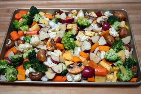 vegetables on pan